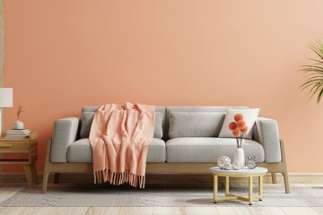 Einrichtungstrends – Wohnzimmer in Peach Fuzz