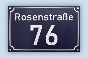 Hausnummernschild Rosenstraße 76