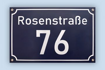 Hausnummernschild Rosenstraße 76